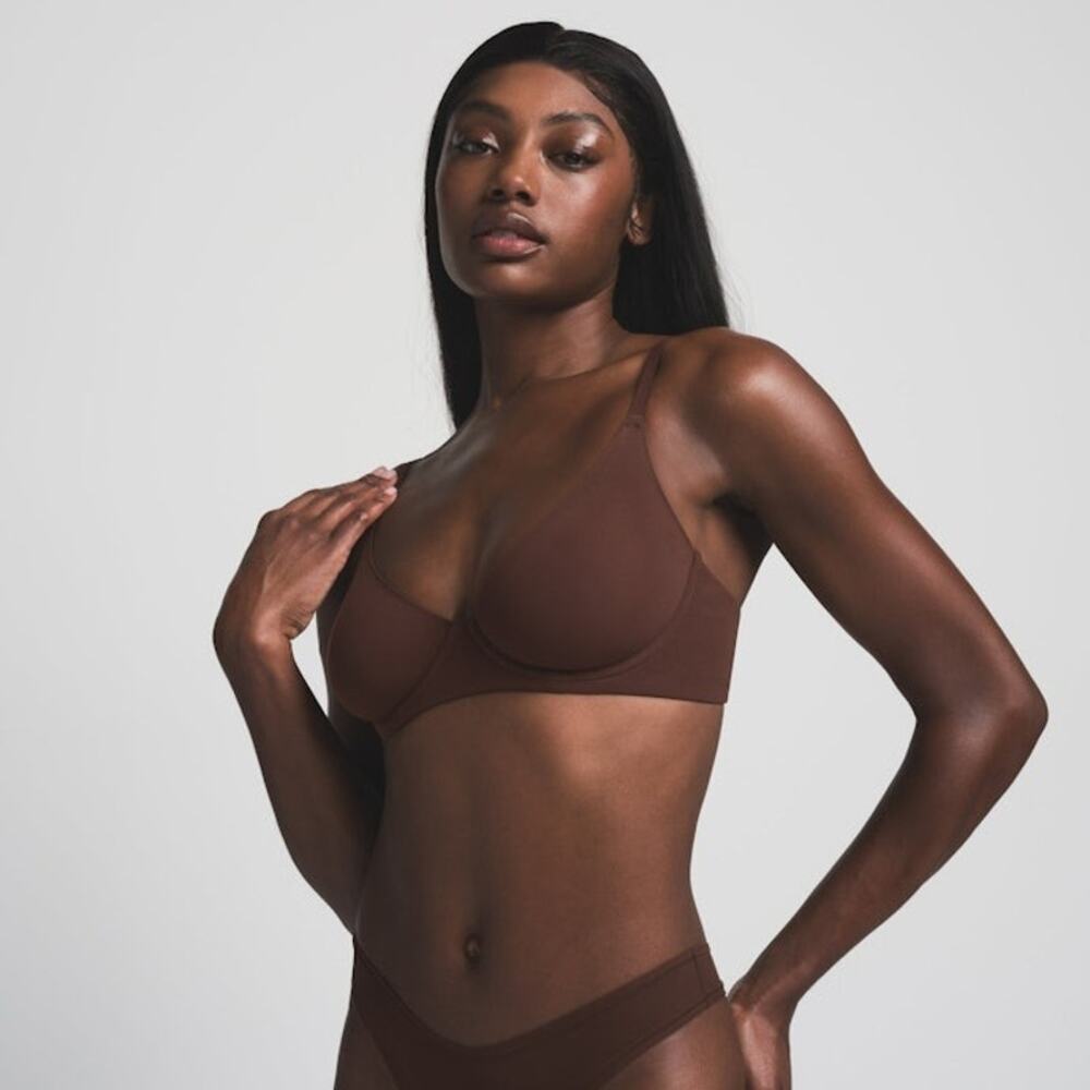 SKIMS FITS EVERYBODY Unlined Demi Bra - Cocoa Size 32B NWT #1848
